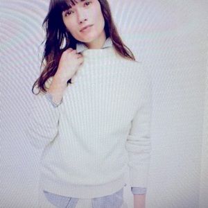 Jcrew mockneck sweater in super soft yarn, new with tags, color natural size 2x